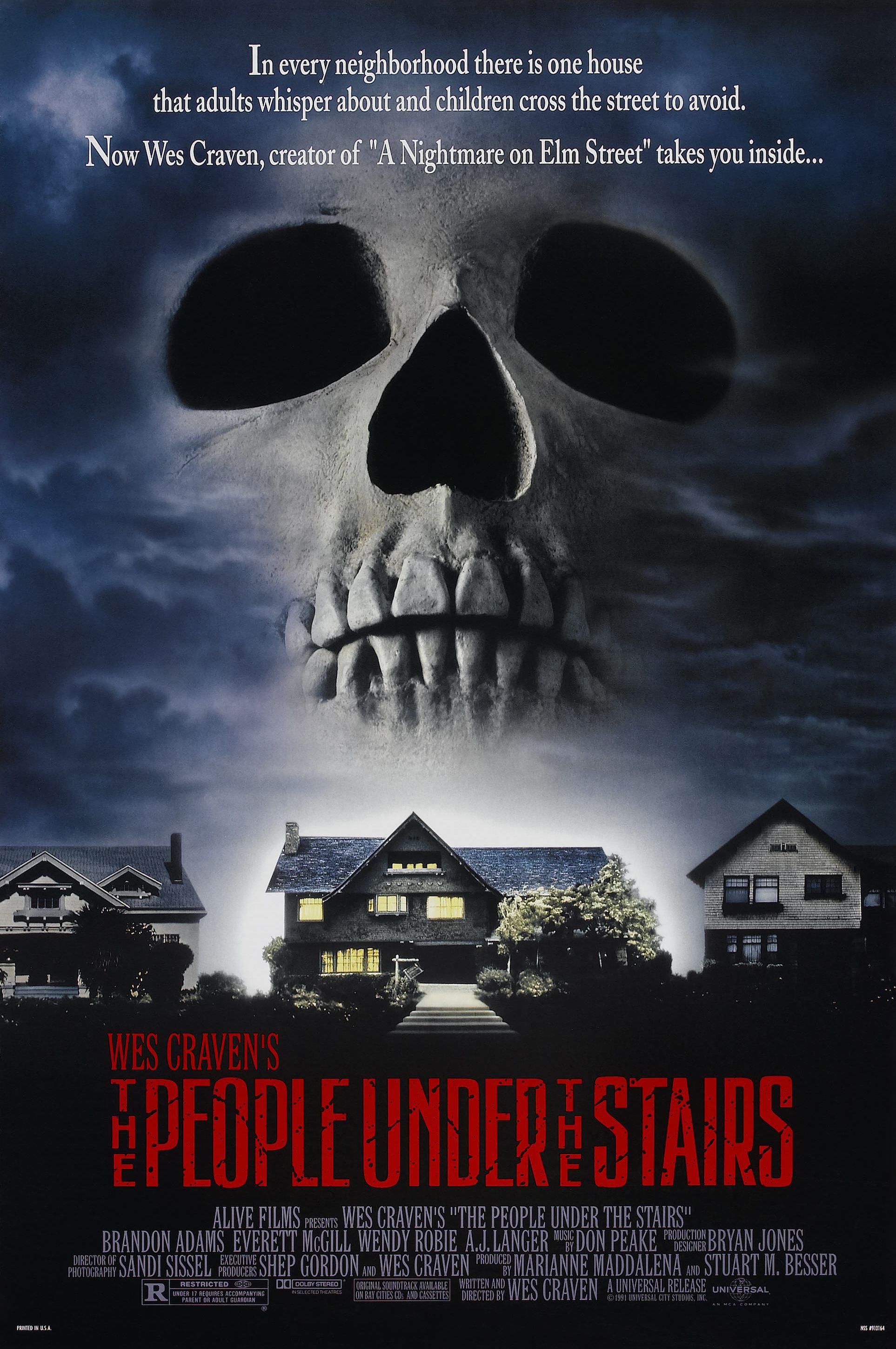 The movie poster for The People Under the Stairs (1991).